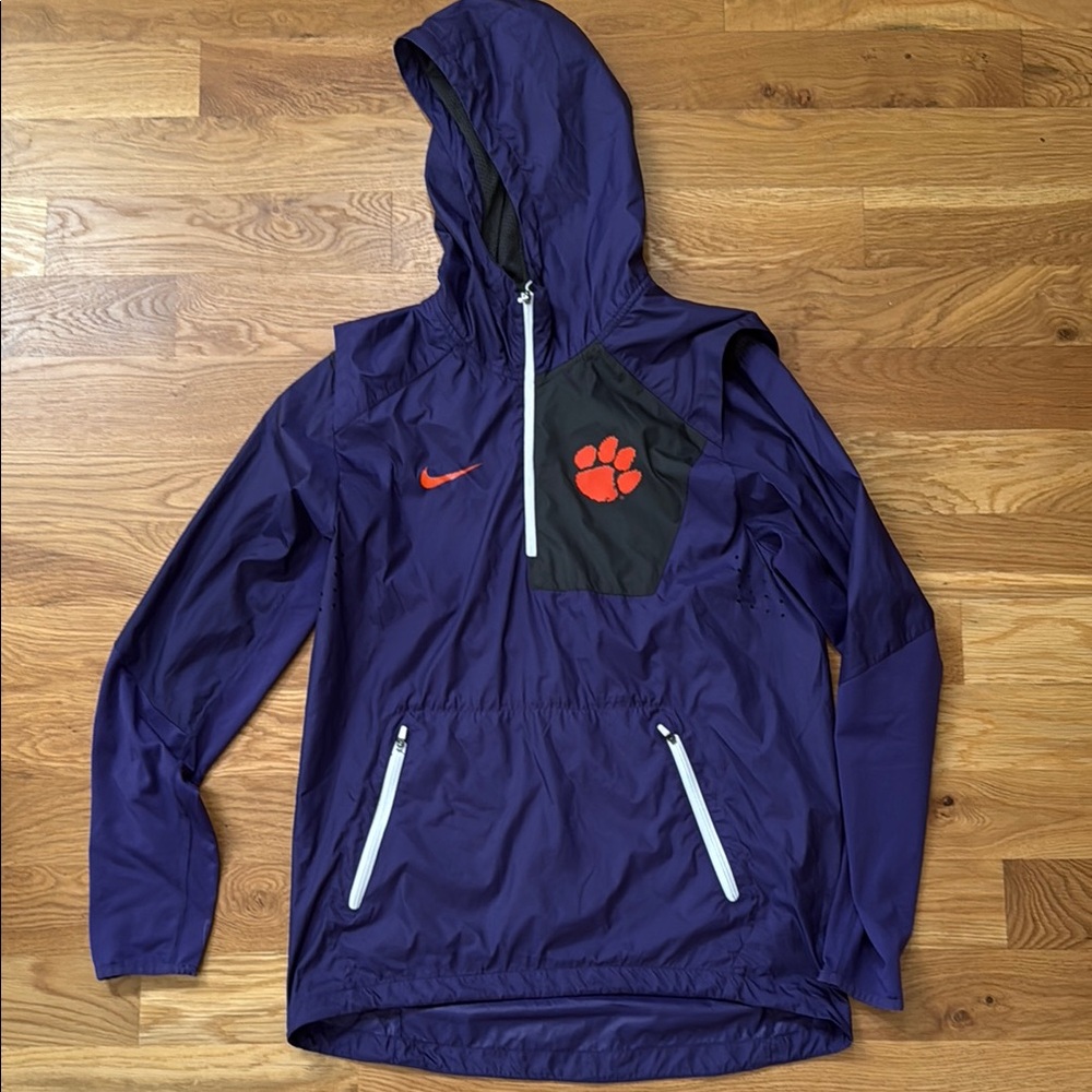 Clemson Nike Purple Jacket with Orange Accents